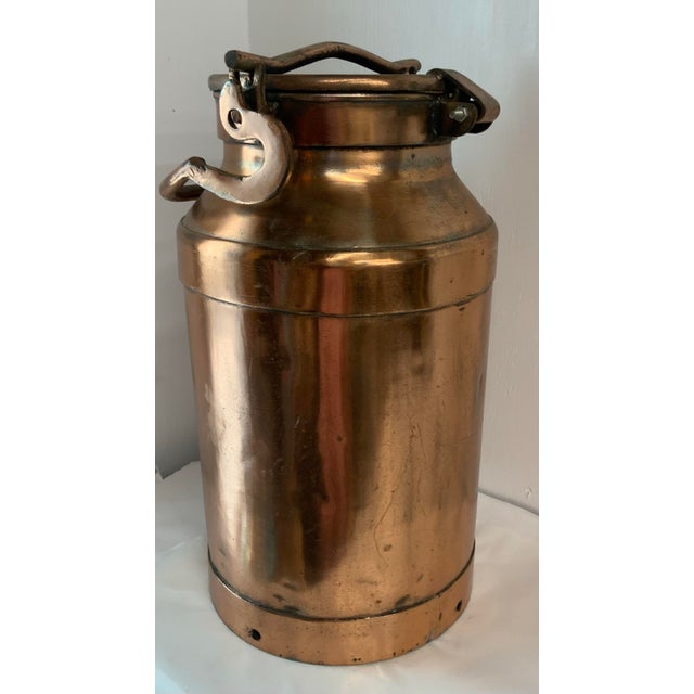 Farmhouse Vintage French Copper Milk Can Umbrella Stand For Sale - Image 3 of 11