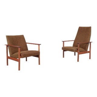 1960s Danish Modern Teak Lounge Chairs - Set of 2 For Sale