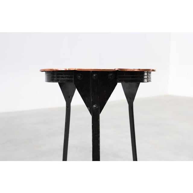 Art Nouveau Console in Metal with Copper Plate in the style of Gustave Surrurier Bovy, 1890s For Sale - Image 4 of 15