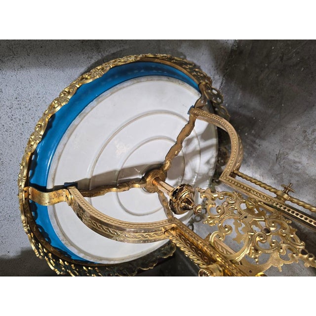 19th Century French Hand-Painted Porcelain Table with Gilt Bronze in the style of Sèvres, 1890s For Sale - Image 11 of 15