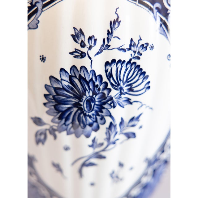 Large Mid-Century Dutch Delft Lidded Ginger Jars Vases - A Pair For Sale - Image 11 of 14