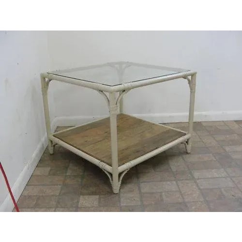 Nice shape tight and sturdy. lite wear.. though hard to tell the bottom shelf is covered in Formica