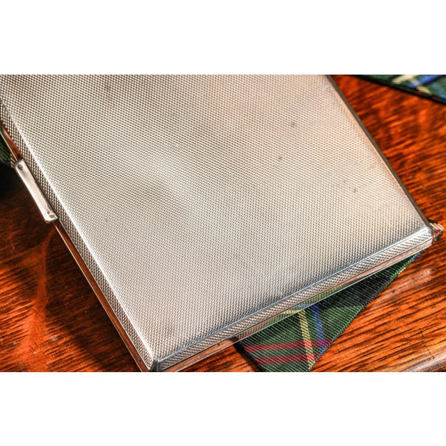 Exceptional Engraved Horse Equestrian Engine Turned Pattern Antique Sterling Silver Cigarette Card Case For Sale - Image 13 of 13