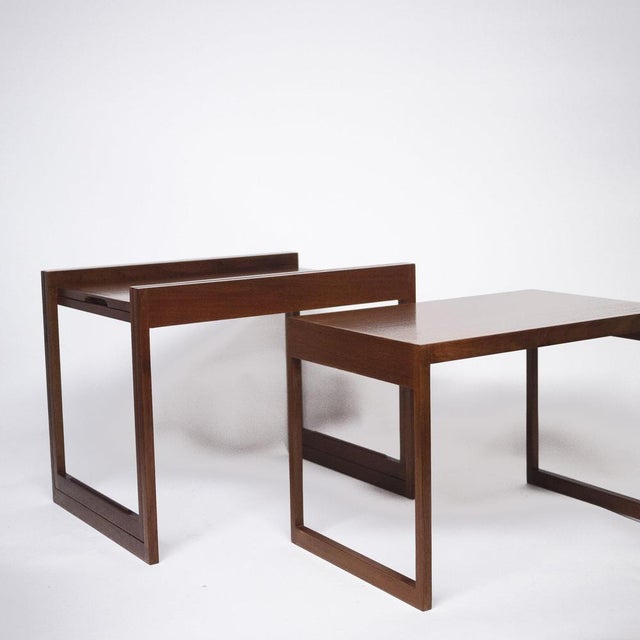 Danish Teak Nesting Tables by Illum Wikkelso for CFC Silkeborg, 1960s, Set of 2 For Sale - Image 9 of 15