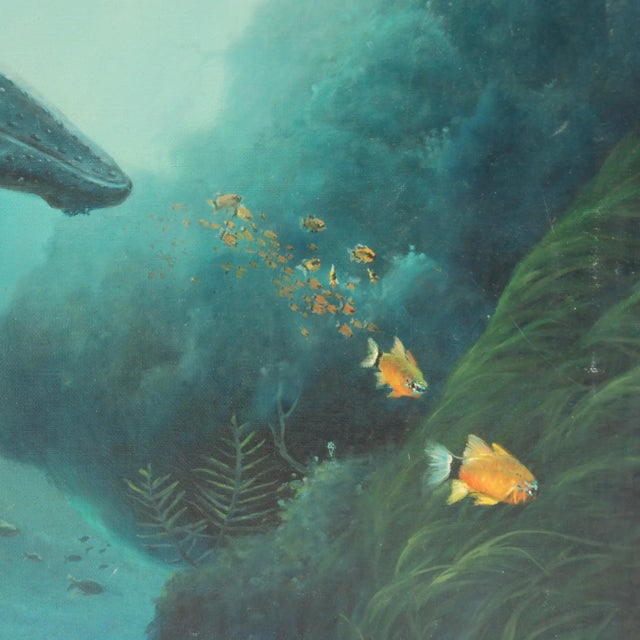 Textile Anthony Casay Signed Marine Life Painting 18" X 24" For Sale - Image 7 of 8