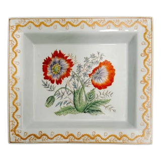 1980s French Botanical Poppy Catch-All Dish/Tray by Fabienne Jouvin Paris For Sale
