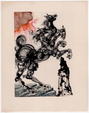 Salvador Dali, Cerberus, 1964, Original Woodcut