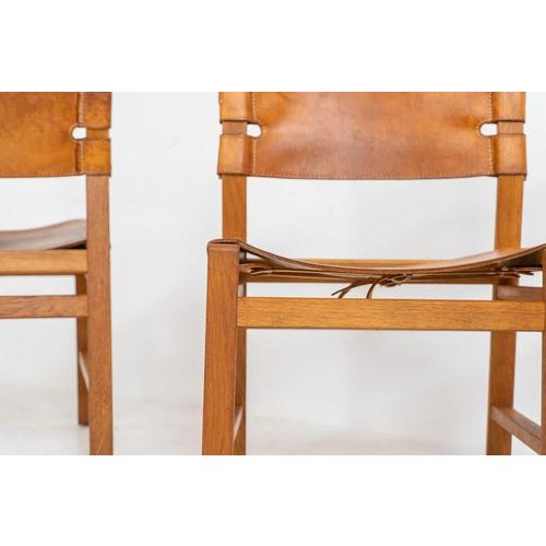 Oak & Leather Dining Chairs, Denmark, 1960s, Set of 4 For Sale - Image 12 of 17