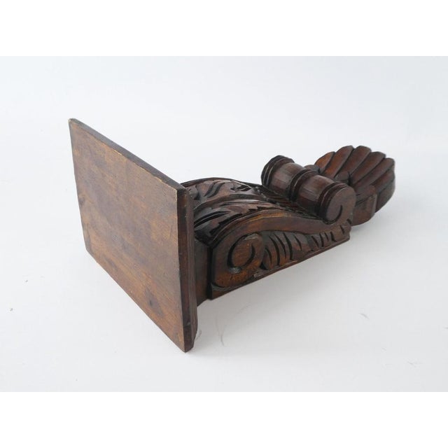Floral Wood Carved Wall Shelf with Ornaments For Sale - Image 4 of 7