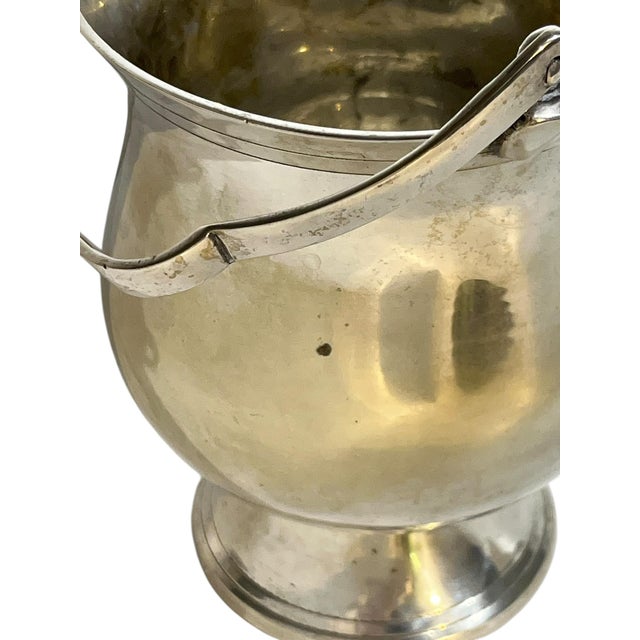 Vintage French Art Deco Silver Plate Ice Bucket With Handle & Ice Spoon For Sale - Image 10 of 13