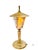 Elegant vintage French table lamp from the 1960s featuring richly veined marble paired with warm brass accents in the...