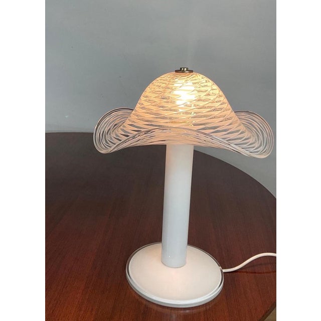 White Murano Table Lamp, 1970s For Sale - Image 9 of 14