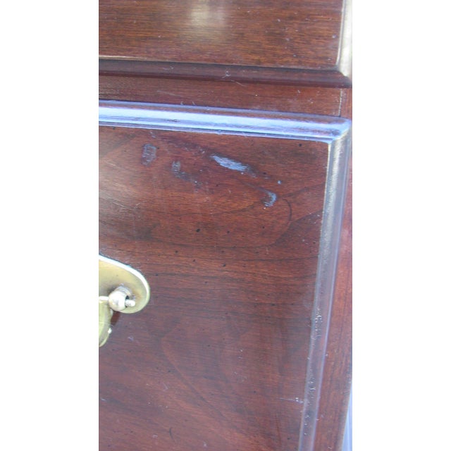 1980s 1980s Ethan Allen Highboy Chest of Drawers Cherry Chippendale 2 Pieces For Sale - Image 5 of 11