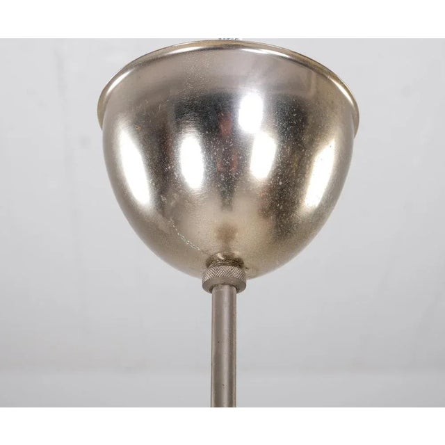Silver Swedish Glass Ceiling Lamp, 1940s For Sale - Image 8 of 10