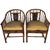 A striking pair of Theodore Alexander faux bamboo Pavilion-style armchairs featuring elegant Chinoiserie influences...