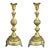 19th Century Polish Brass Large Candlestick Holders W/ Grapevine Motif, Warsaw 1880s, Pair For Sale