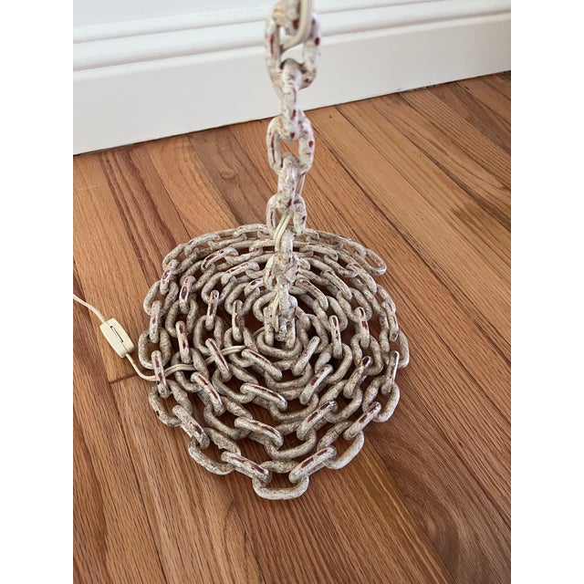 Franz West Vintage Brutalist Chain Link Table Lamp With Conical Shade For Sale - Image 4 of 5