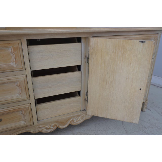 1980s Drexel Cabernet Classics French Provincial Dresser W. Trifold Mirror For Sale - Image 5 of 18