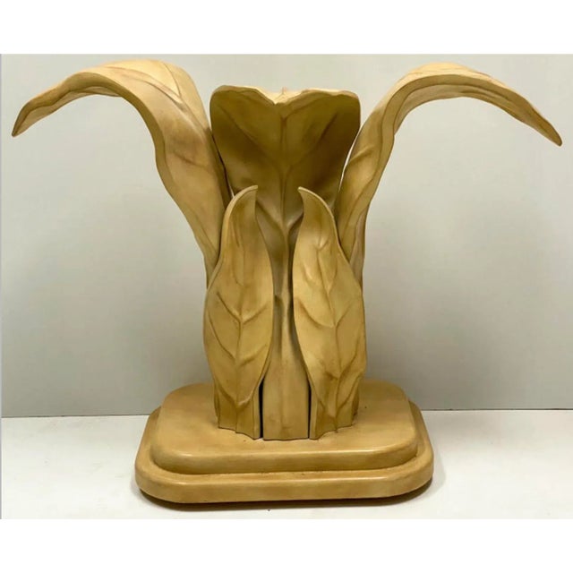 This is a 1970s modern organic leaf form console table by the Italian manufacturer Casa Bique. It appears to be cast...