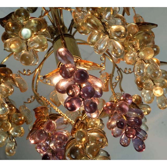 Mid-Century Pendant Light in Crystal Glass and Gilt Brass by Christoph Palme for Palwa, 1970s For Sale - Image 4 of 11