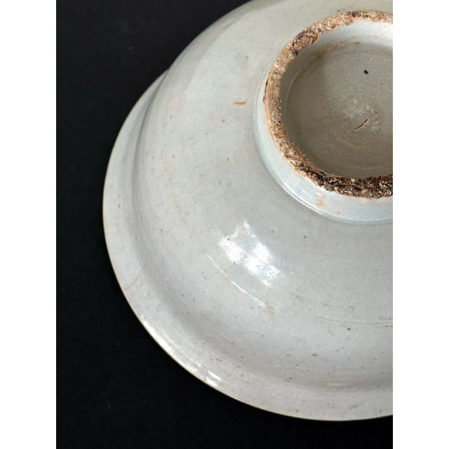 Antique Large Korean Ceramic White Bowl Joseon Dynasty For Sale - Image 4 of 12