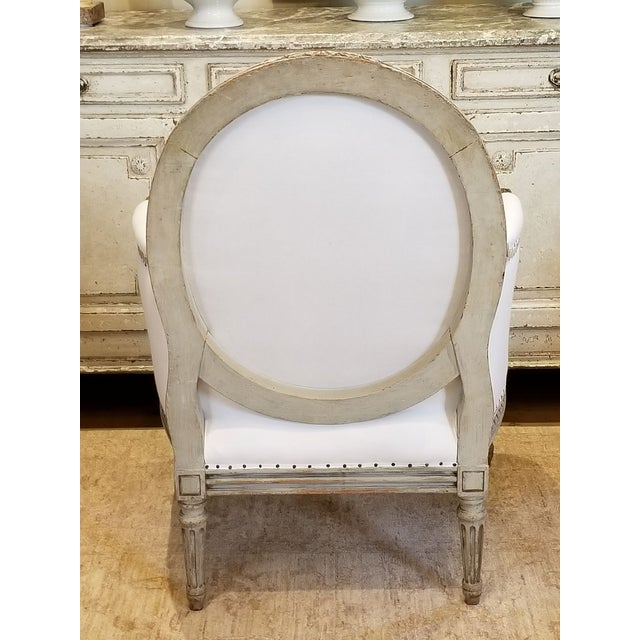 Mid 19th Century Large Pair of 19th C Louis XVI Armchairs For Sale - Image 5 of 11