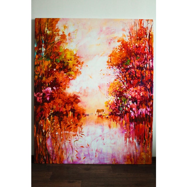 Artist Andrei Sitsko "Trees by the Water Iii" Modern Original Painting For Sale - Image 9 of 11
