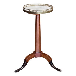 Early 19th Century French Fruitwood Candlestand Table With Marble Top For Sale