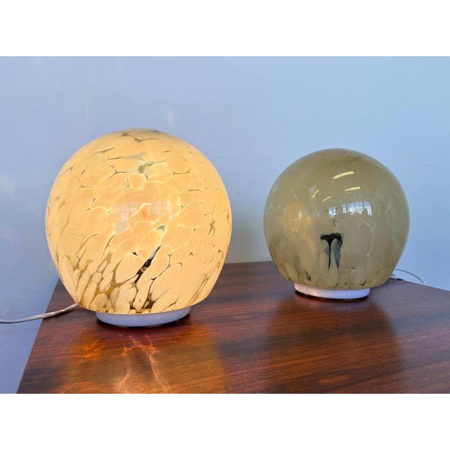 1980s Mid-Century Art Glass Table Lamps, Czechoslovakia, 1980s, Set of 2 For Sale - Image 5 of 8