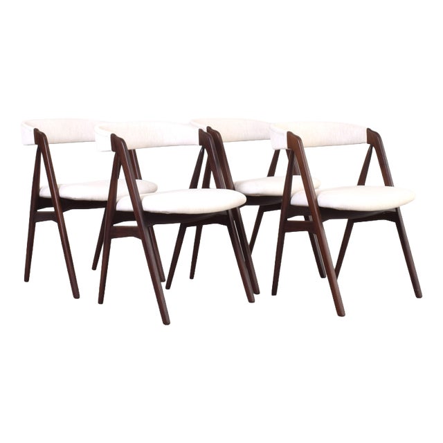 Mid-Century Modern Danish Teak Dining Chairs by Th. Harlev for Farstrup, 1960s, Set of 4 For Sale