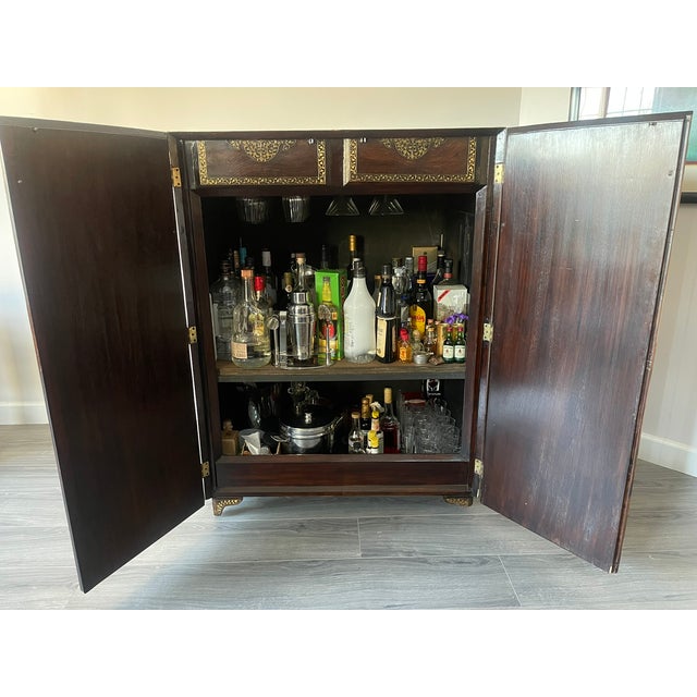 1970s Mahogany Bogart Chest With Brass Inlay For Sale - Image 15 of 18