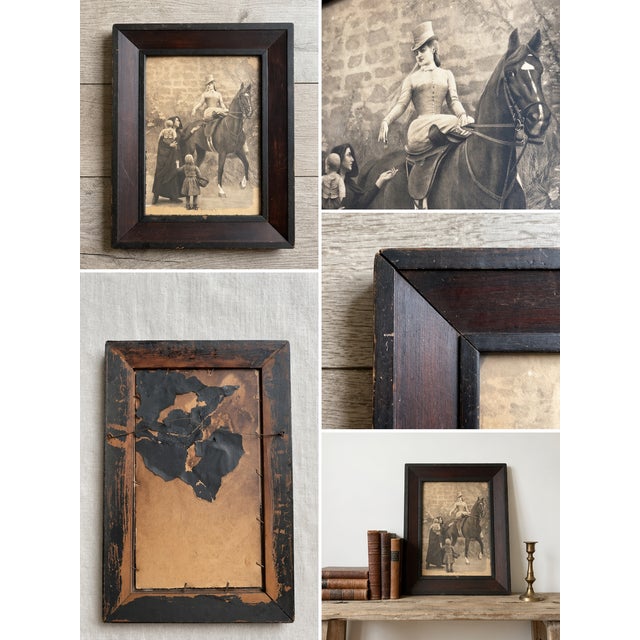Vintage equestrian print after Georges Pierre Marie Van den Bos, depicting his known composition “Charity,” also referred...