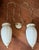 Hollywood Regency Mid Century Swag Two-Light Pendant Ceiling Fixture White Frosted Ruffled Drapery Shades This item is in...