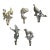 Antique Brass Wildlife Sporting Wall Hooks, Cabin Mudroom Architectural Hardware - Set of 5 For Sale