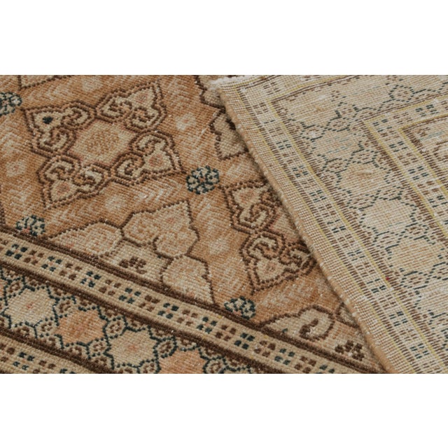 Textile Vintage Persian Tabriz Rug in Brown, With Floral Patterns, From Rug & Kilim For Sale - Image 7 of 7