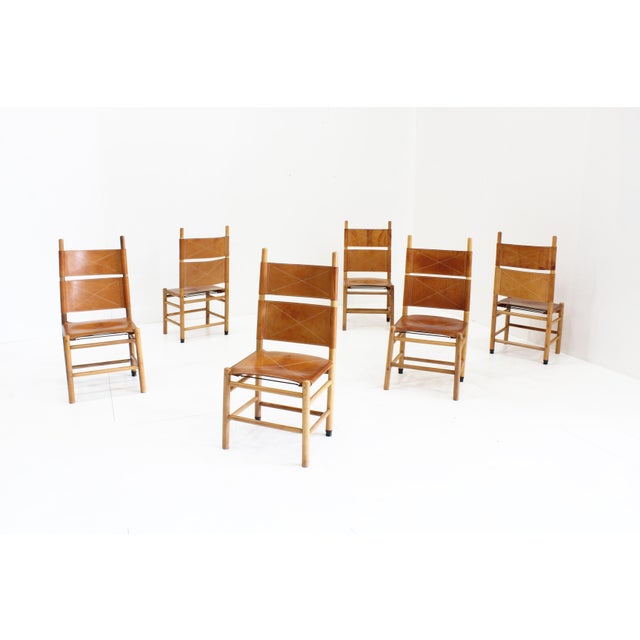 Vintage Kentucky Dining Chairs by Carlo Scarpa for Bernini, 1970s, Set of 6 For Sale - Image 12 of 12