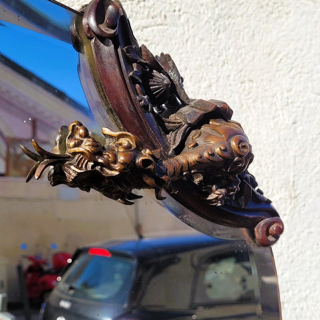 Japanese-Style Mirror in Carved Wood, 19th Century For Sale - Image 4 of 18