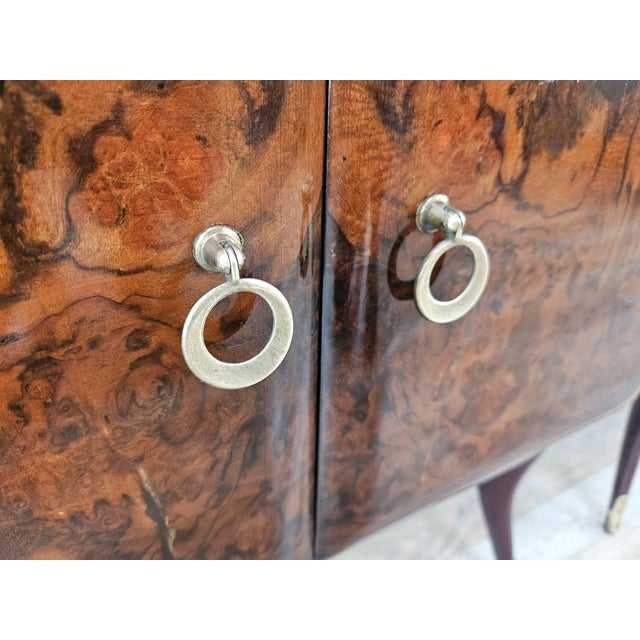 Mid-Century Mahogany Nightstands with Mirrored Top, 1950, Set of 2 For Sale - Image 10 of 16
