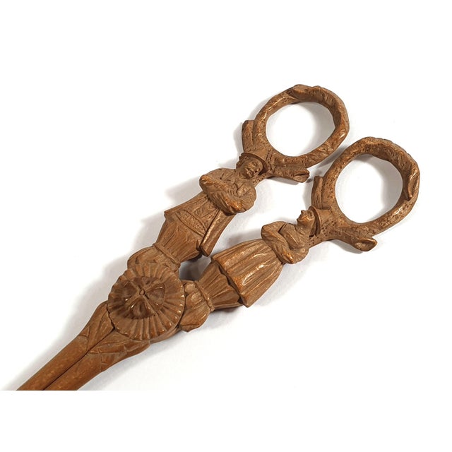 Late 19th Century 19th Century Finely Carved Figural Wooden Sugar/Grape Tongs Black Forest Style For Sale - Image 5 of 12