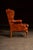 Mid 20th Century Tufted Leather Wingback Armchair in Burnt Amber For Sale - Image 4 of 17
