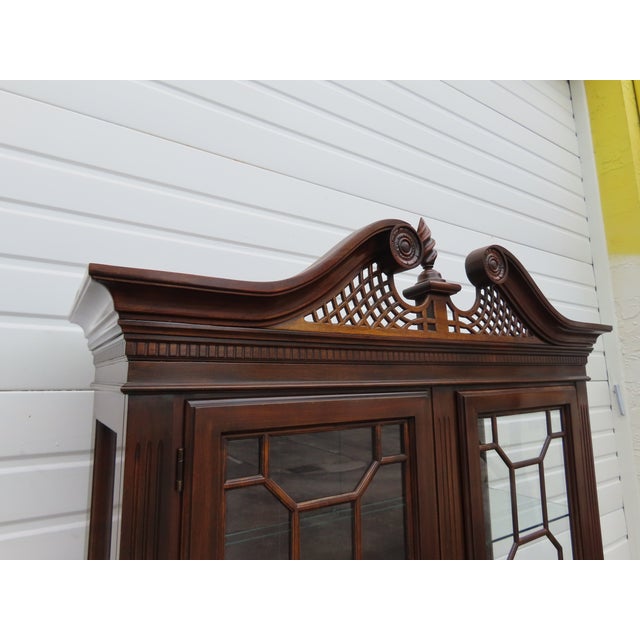 Harden Furniture Harden Chippendale Tall Large Display China Cabinet 6606 For Sale - Image 4 of 18