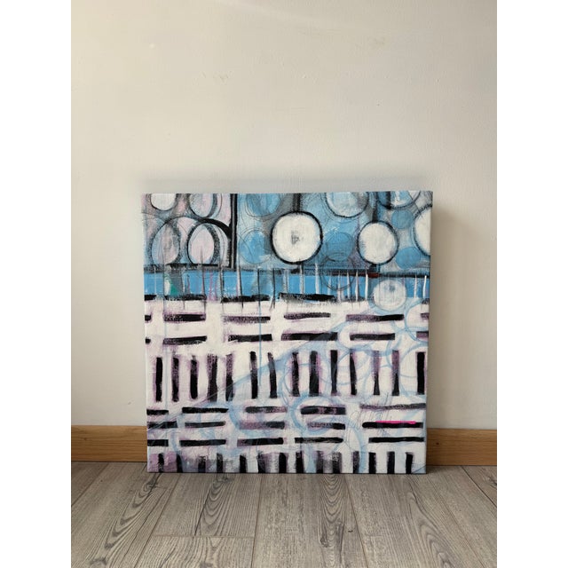 “Chester Trains” Abstract Contemporary Acrylic Painting by Paula DeStefanis For Sale In Milwaukee - Image 6 of 8