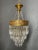 Metal Vintage Brass and Glass Cascading Chandelier For Sale - Image 7 of 7