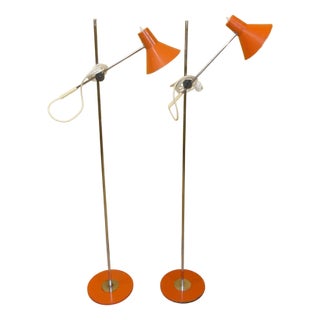 Orange Floor Lamps by Richard Essig, 1970s, Set of 2 For Sale