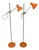 Orange Floor Lamps by Richard Essig, 1970s, Set of 2 For Sale