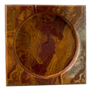 Vintage Carved Marble Onyx Ashtray