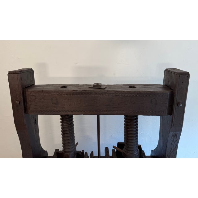 Large Antique Rustic Wine Press For Sale - Image 10 of 18