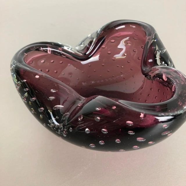 Large Murano Bubble Glass Bowl or Ashtray, Italy, 1970s For Sale - Image 11 of 18
