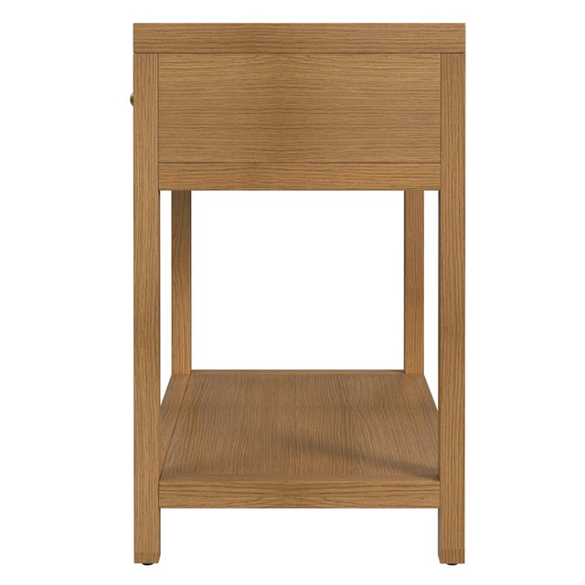 2020s Nora 30 in. W Rectangular Wood 1 Drawer Wide Nightstand with Lower Open Shelf, Light Natural For Sale - Image 5 of 8