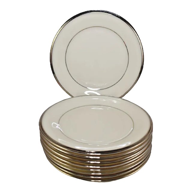 Late 19th Century Lenox Solitaire Bread/Dessert Plates- Set of 9 For Sale